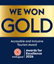 VisitEngland 2024 Gold Accessible and Inclusive Tourism Award logo